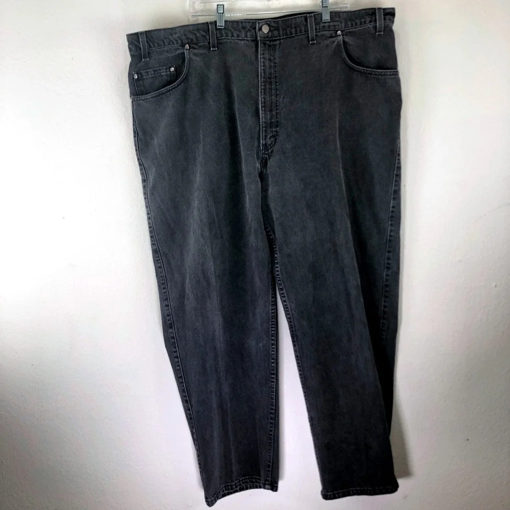 Vintage 1998 Levis 545 Loose Fit Jeans Mens 48x30 Black Orange Tab Y2K